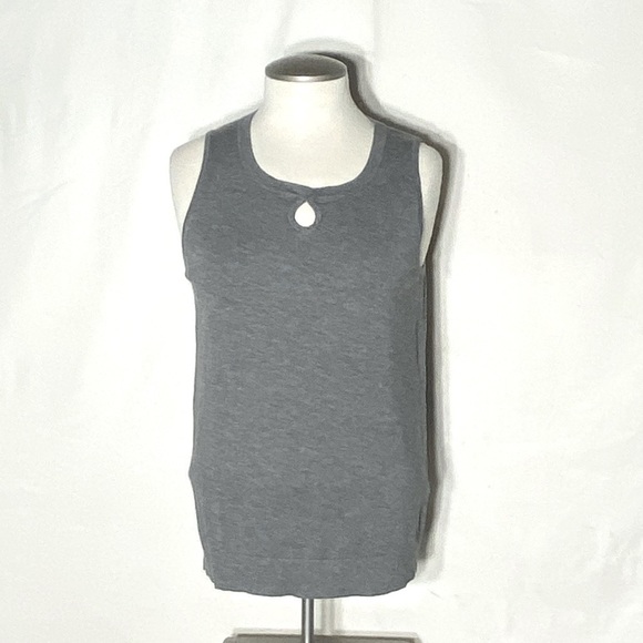 Jacob Grey Knit Sleeveless Top With Keyhole Detail M - Picture 2 of 12